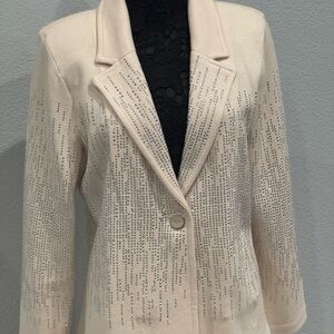 Chico's Cream Blazer with Rhinestone Accents & pants